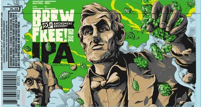 Brew Free! Or Die IPA label