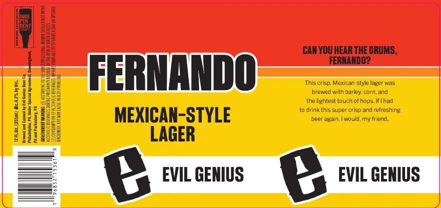 Fernando — full label as filed with TTB