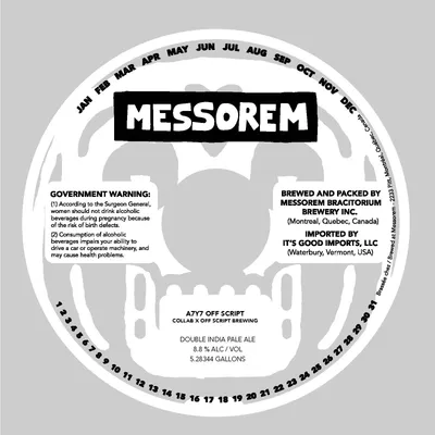 A7Y7 Off Script Collab x Off Script Brewing label