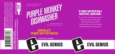 Purple Monkey Dishwasher label