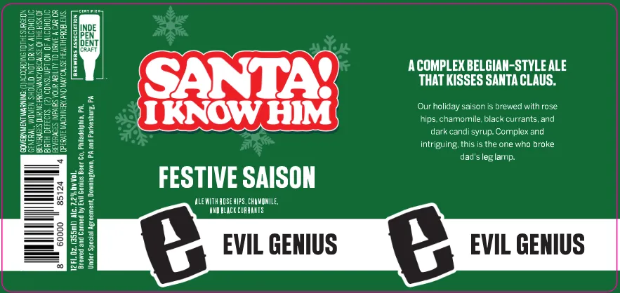 Santa! I Know Him! — full label as filed with TTB