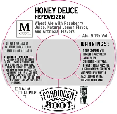 Honey Deuce Hefeweizen label
