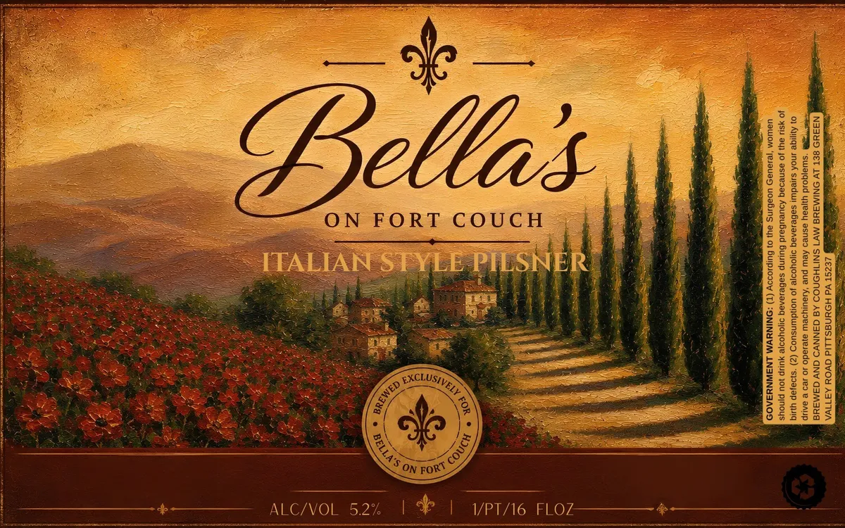Bella's on Fort Couch — full label as filed with TTB