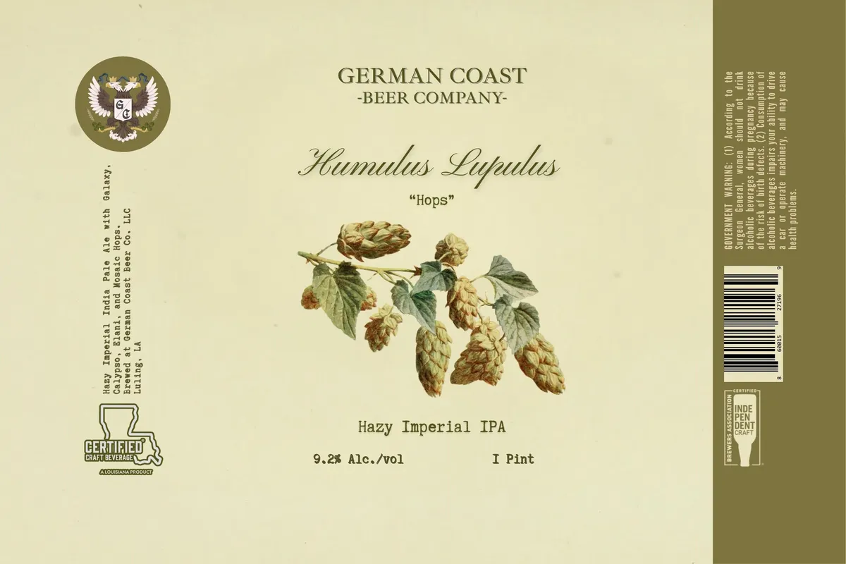 Humulus Lupulus — full label as filed with TTB