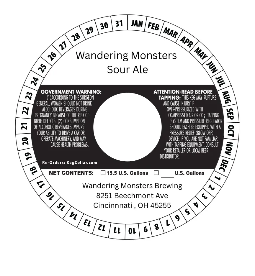 Wandering Monsters Sour Ale label art — WANDERING MONSTERS