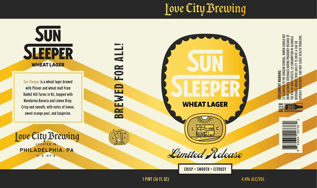 Sun Sleeper Wheat Lager label art — SUN SLEEPER