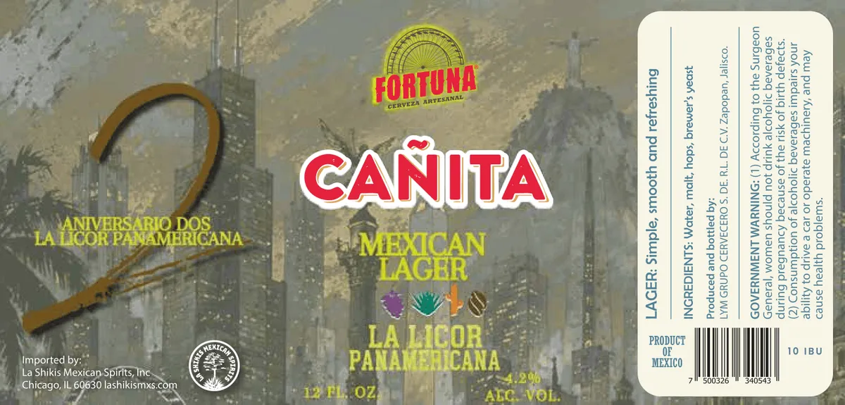 Cañita — full label as filed with TTB