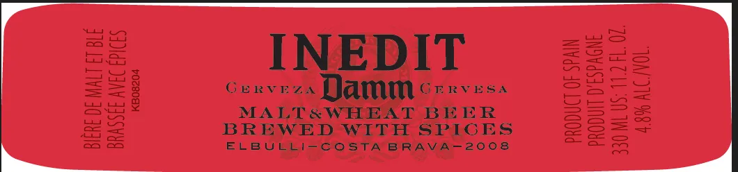 Inedit — full label as filed with TTB