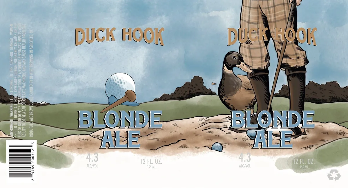 Duck Hook Blonde label art — HI-WIRE BREWING