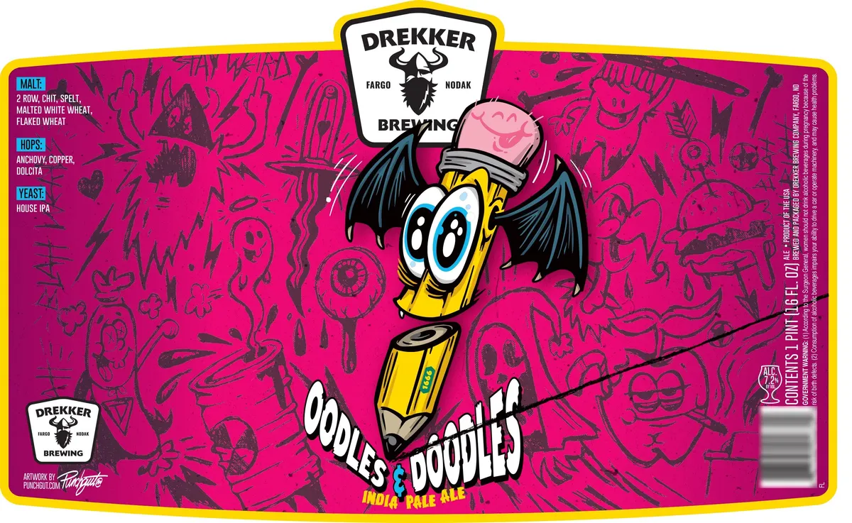 Oodles & Doodles label art — DREKKER BREWING COMPANY