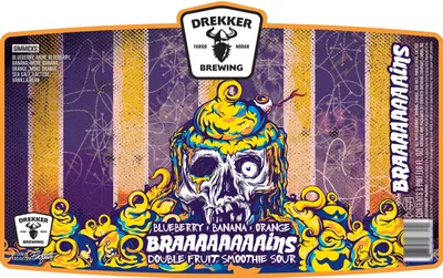 Blueberry, Banana, Orange Braaaaaaaains label