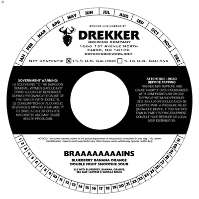 Braaaaaaaains Blueberry Banana Orange label