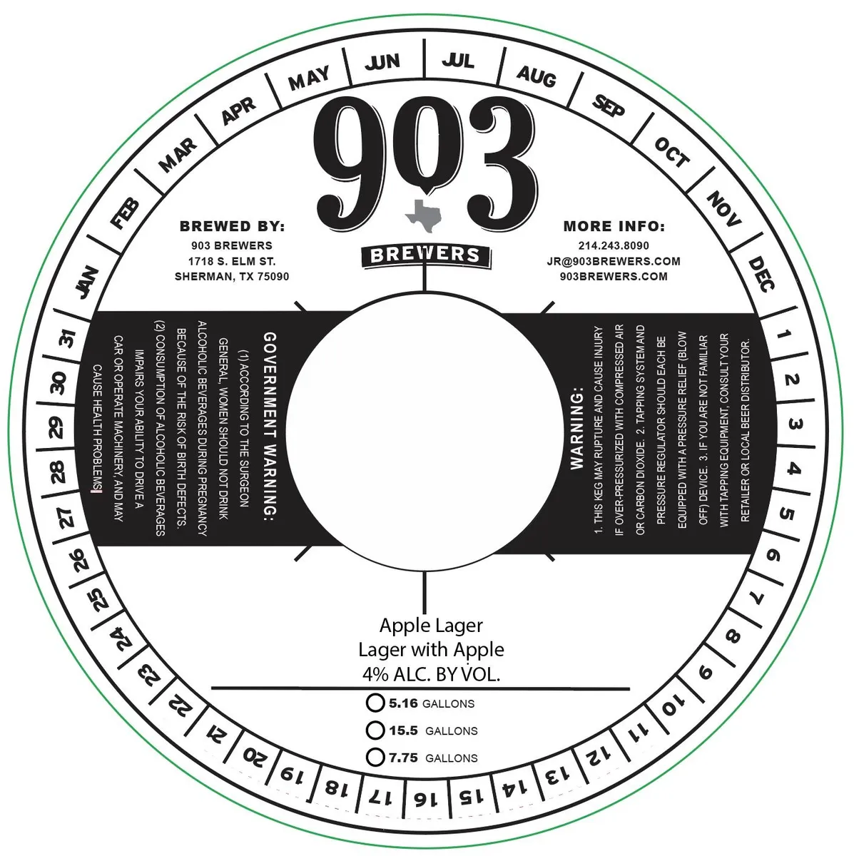 Apple Lager — full label as filed with TTB