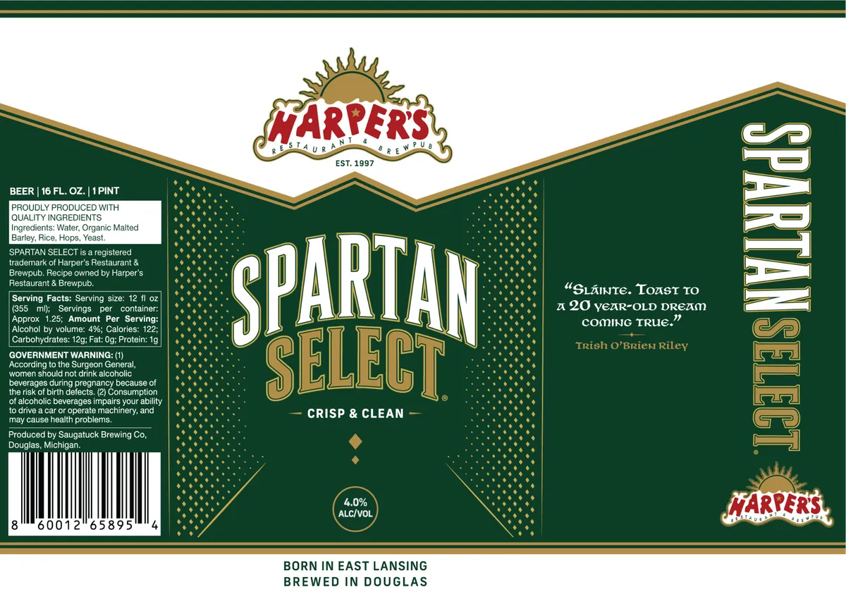Harper's Spartan Select — full label as filed with TTB