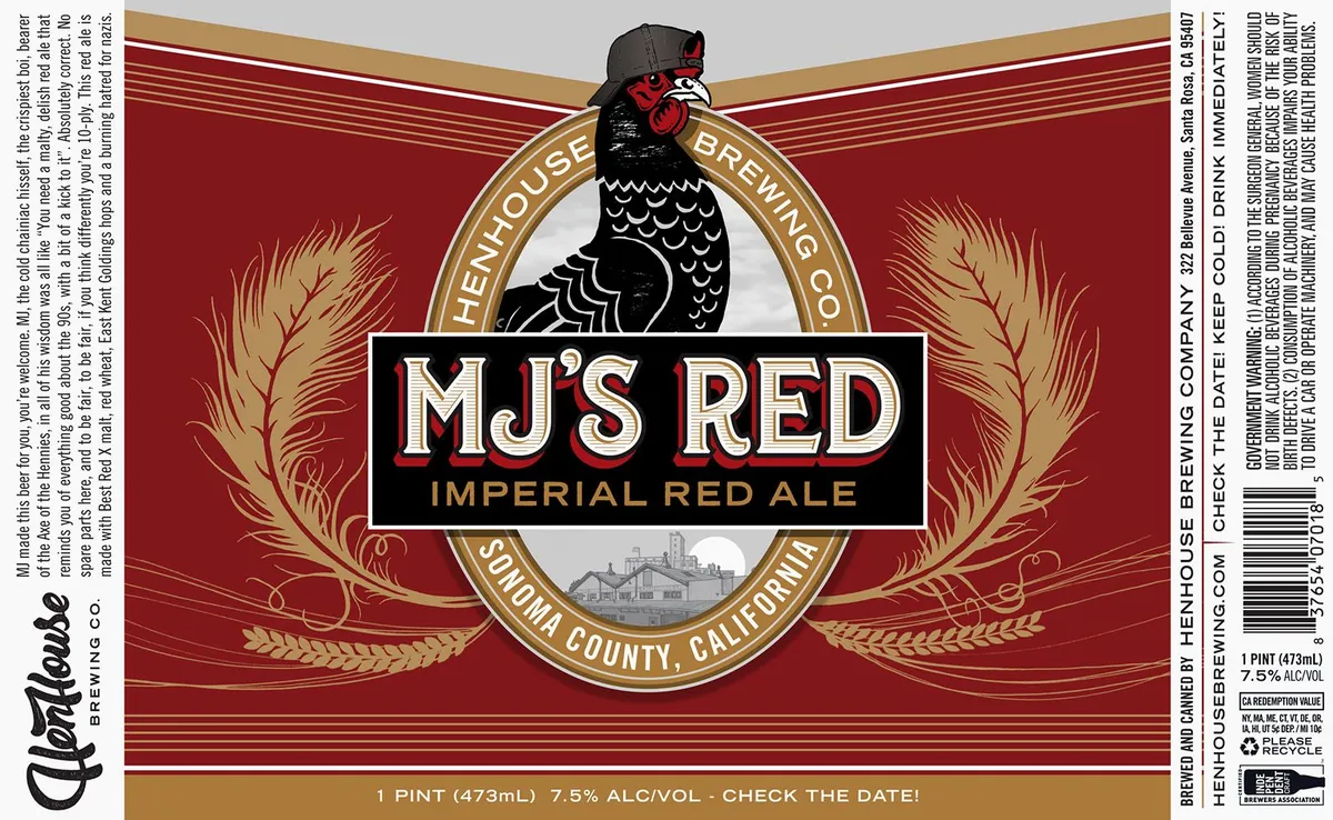 MJ's Red — full label as filed with TTB