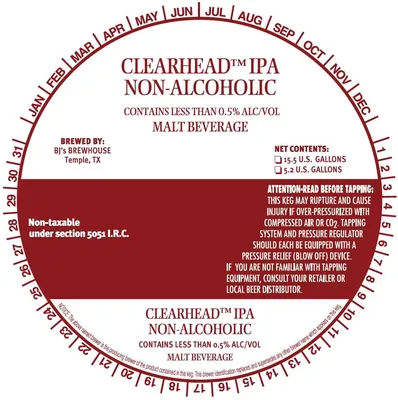 Clearhead Non-Alcoholic IPA label