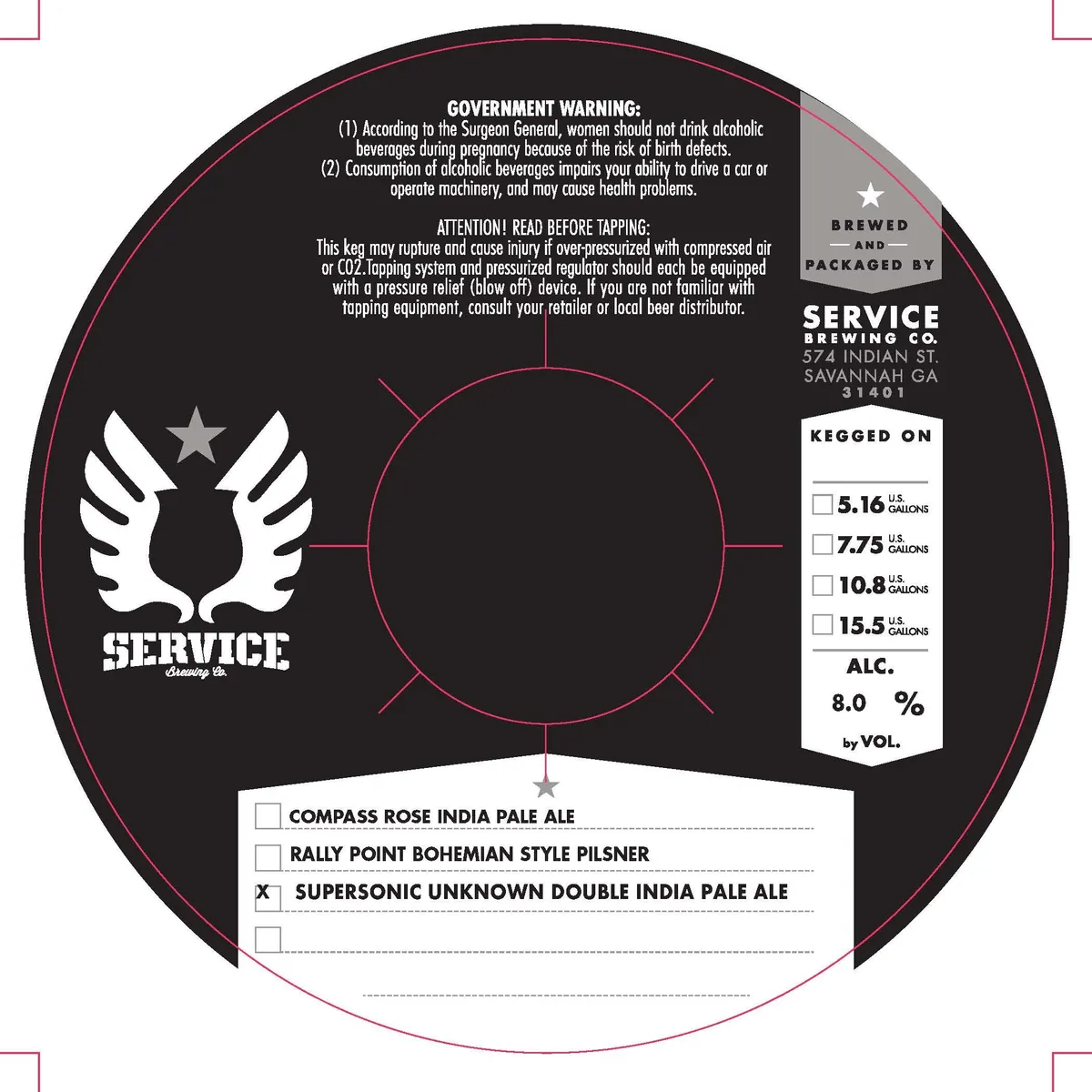 Supersonic Unknown — full label as filed with TTB