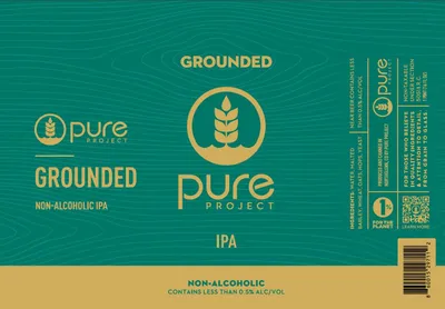 Grounded Non-Alcoholic IPA label