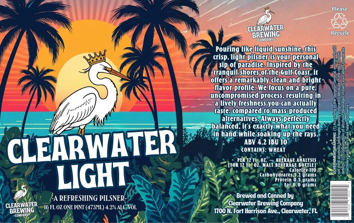 Clearwater Light — full label as filed with TTB