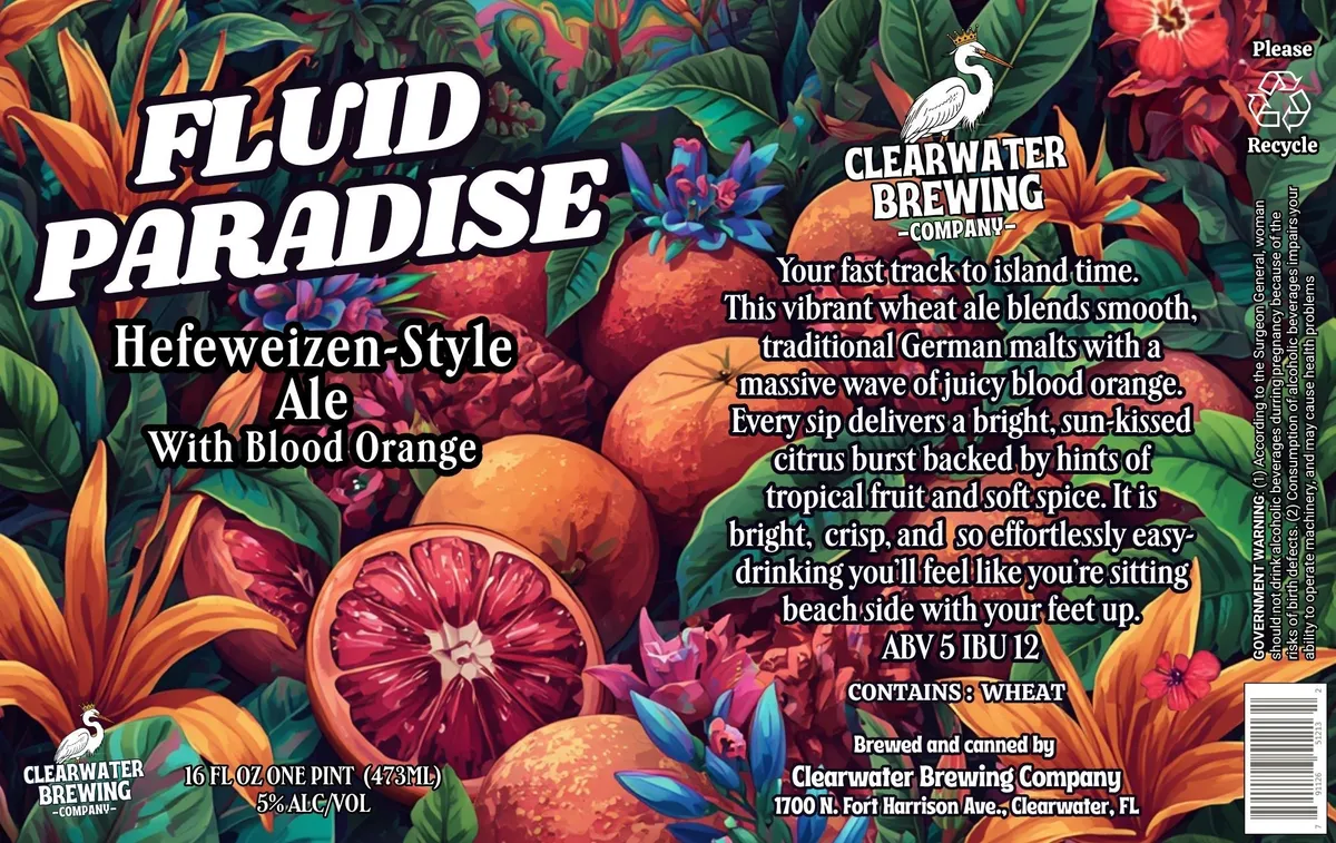 Fluid Paradise — full label as filed with TTB