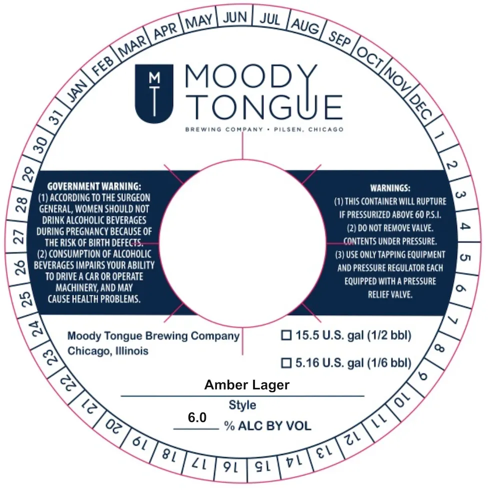 Amber Lager — full label as filed with TTB