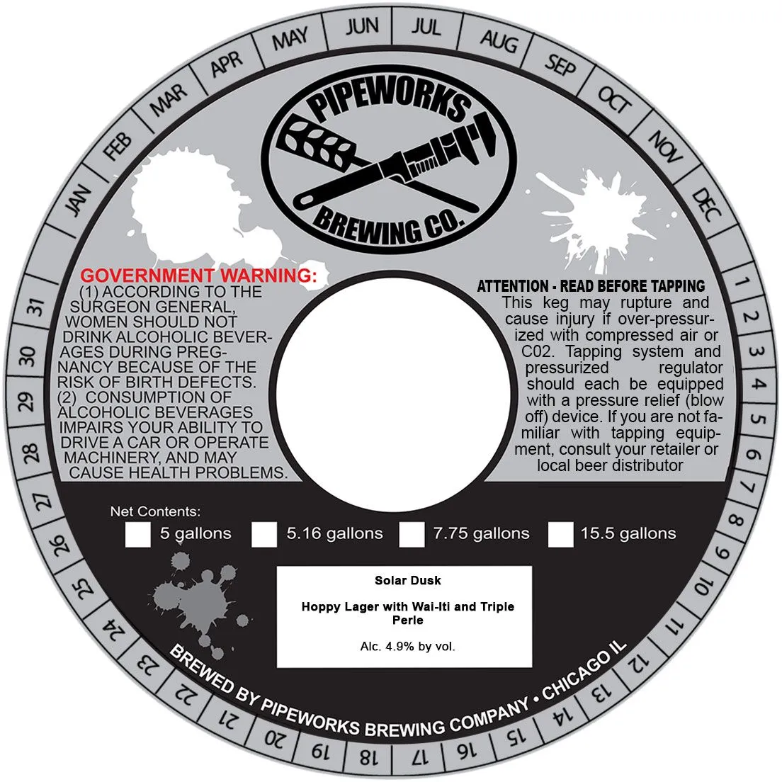 Solar Dusk — full label as filed with TTB
