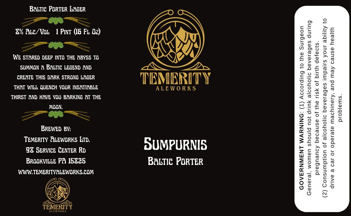 Sumpurnis — full label as filed with TTB
