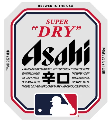 Asahi Super Dry — full label as filed with TTB