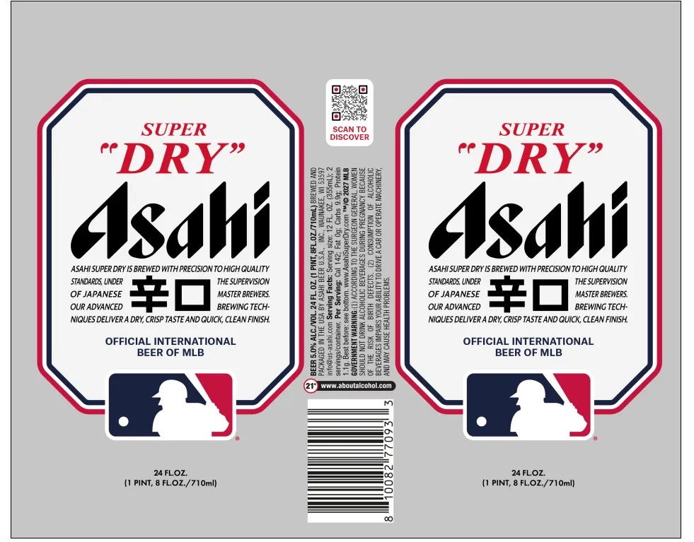 Asahi Super Dry — full label as filed with TTB
