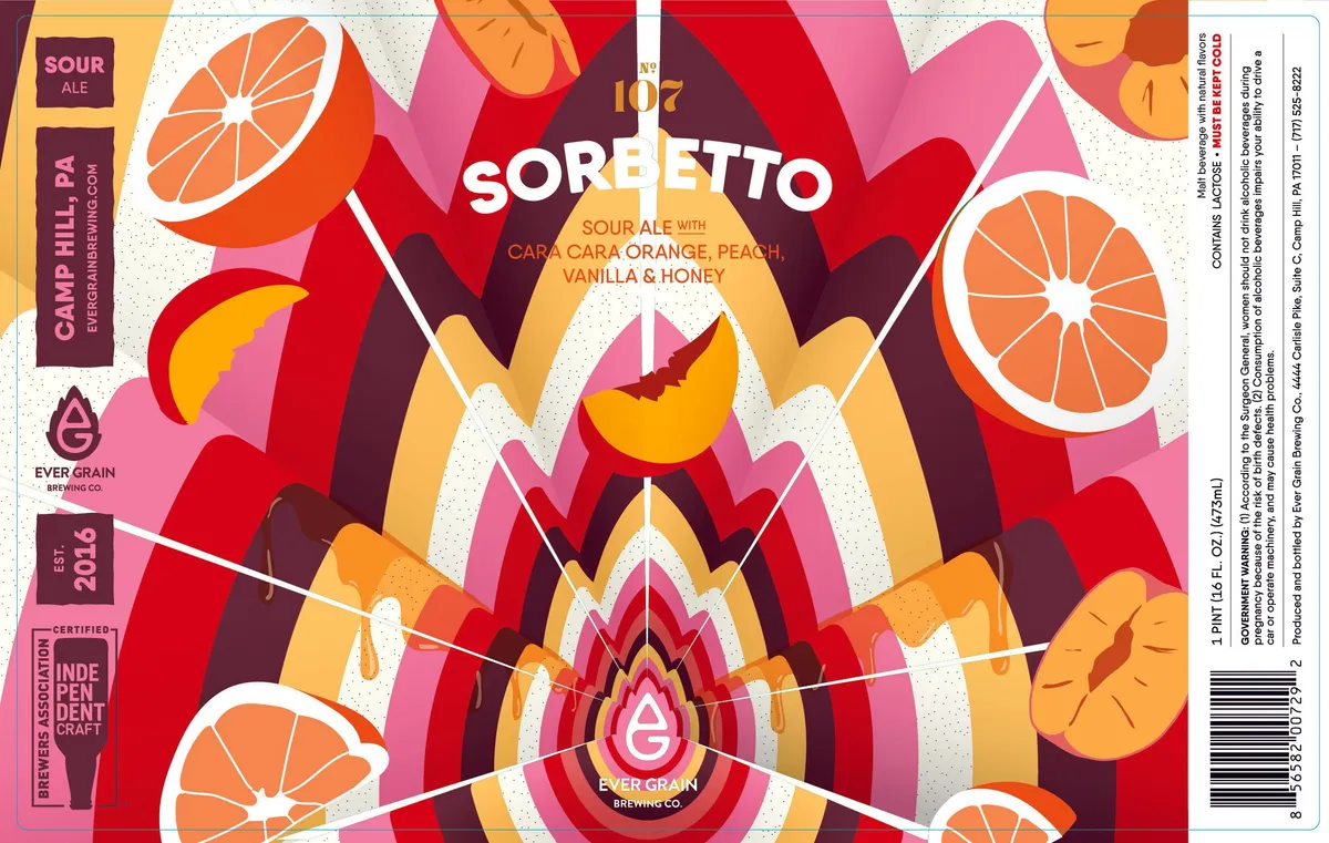 Sorbetto 107 — full label as filed with TTB