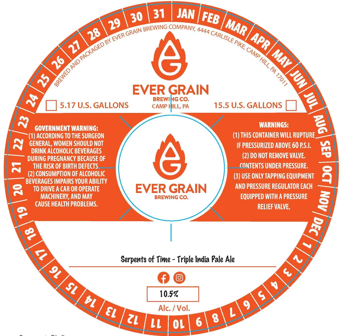 Serpents of Time - Triple India Pale Ale — full label as filed with TTB