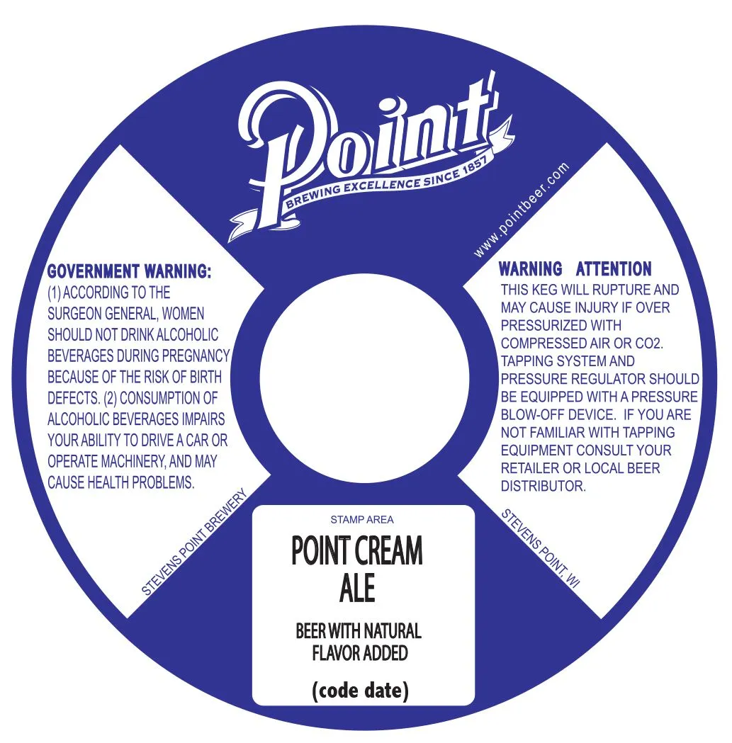 Point Cream Ale — full label as filed with TTB