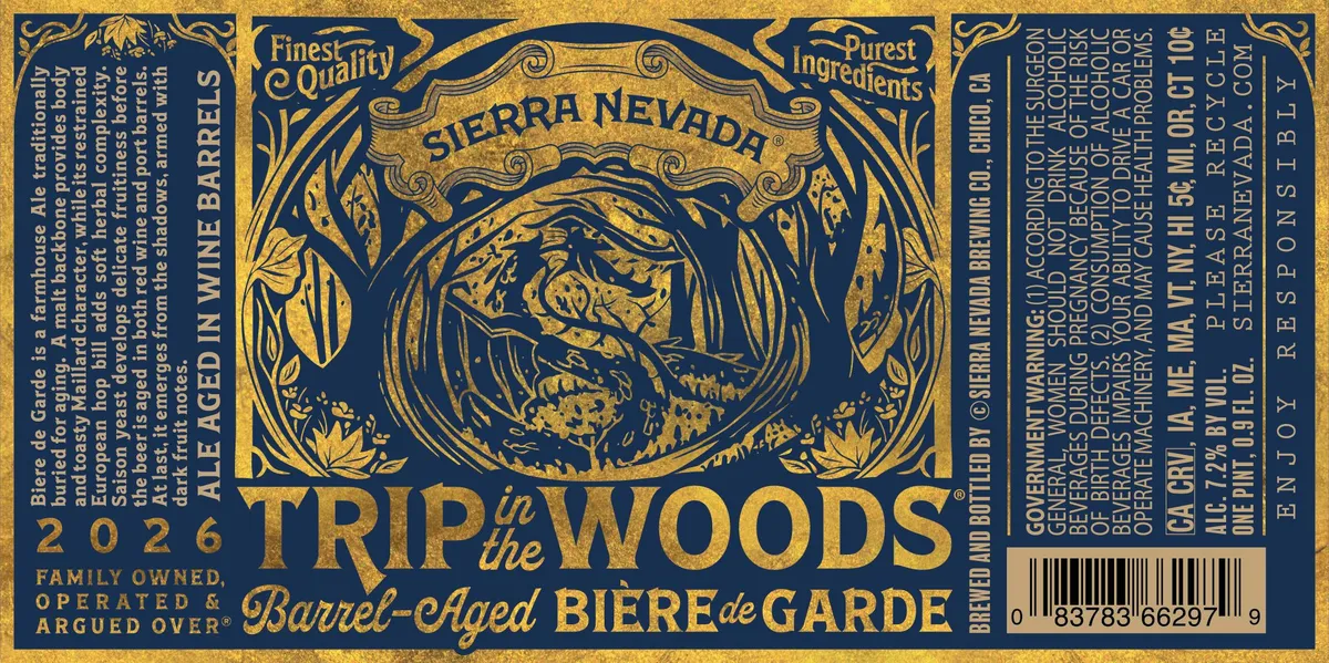 Trip in the Woods Barrel-Aged Bière de Garde — full label as filed with TTB