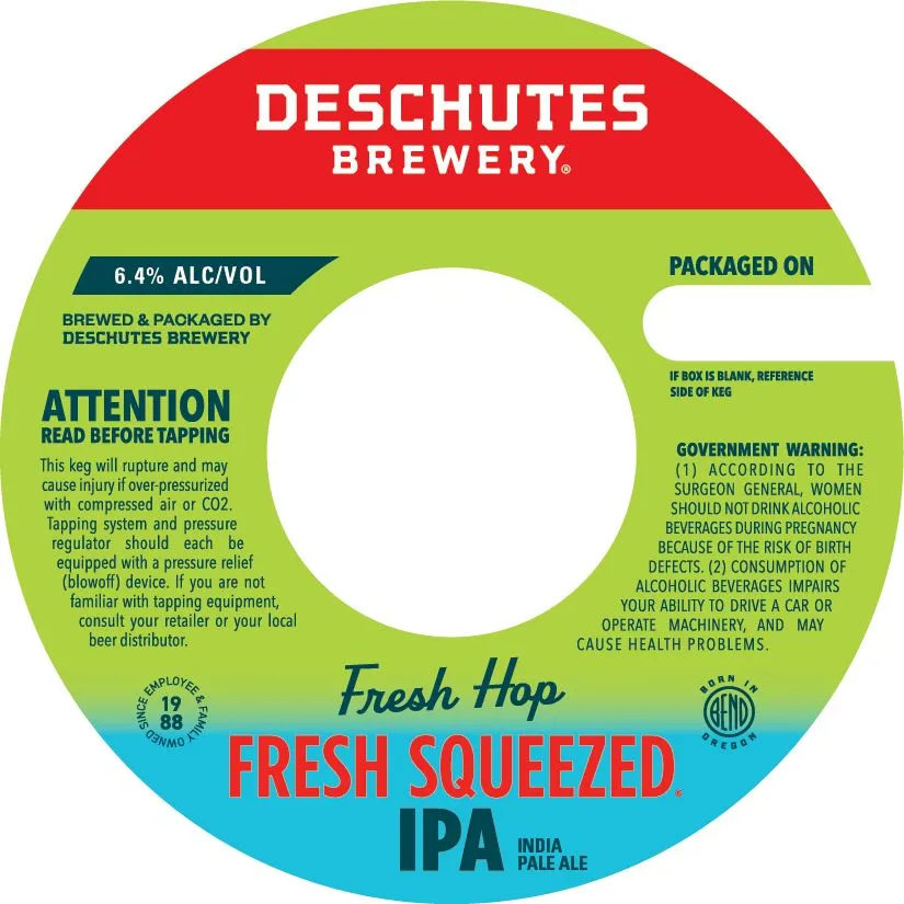 Fresh Hop Fresh Squeezed IPA — full label as filed with TTB