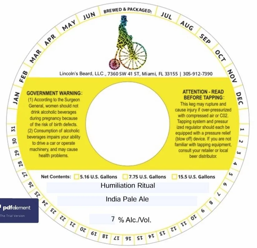 Humiliation Ritual — full label as filed with TTB