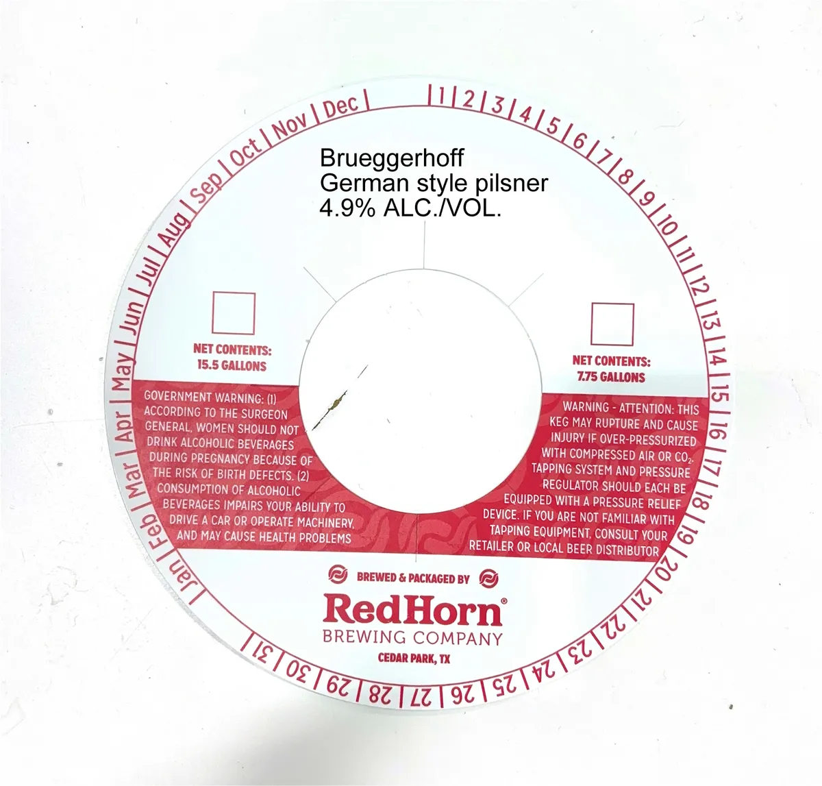 Brueggerhoff German Style Pilsner — full label as filed with TTB