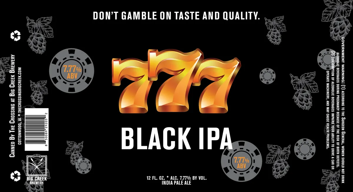 777 Black IPA — full label as filed with TTB