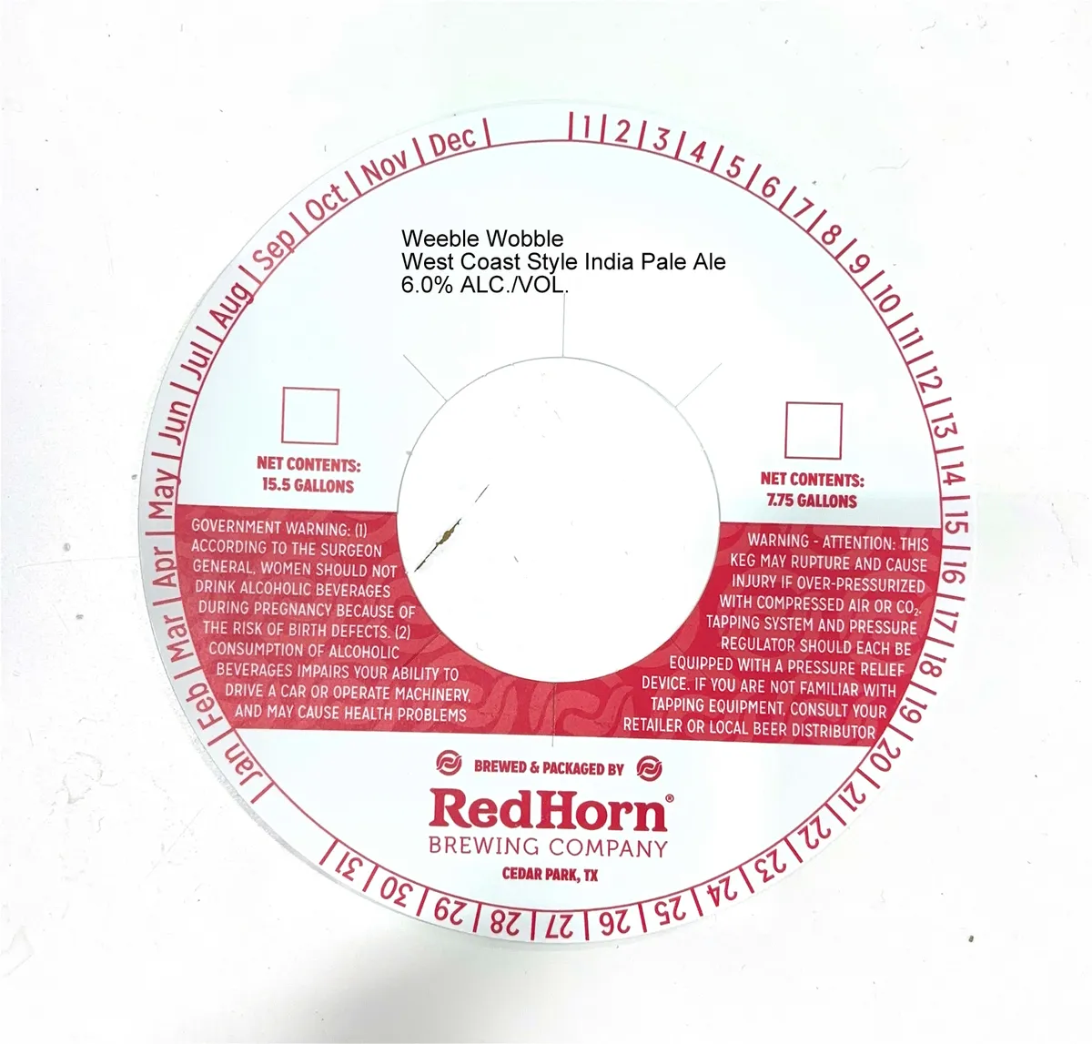Weeble Wobble — full label as filed with TTB