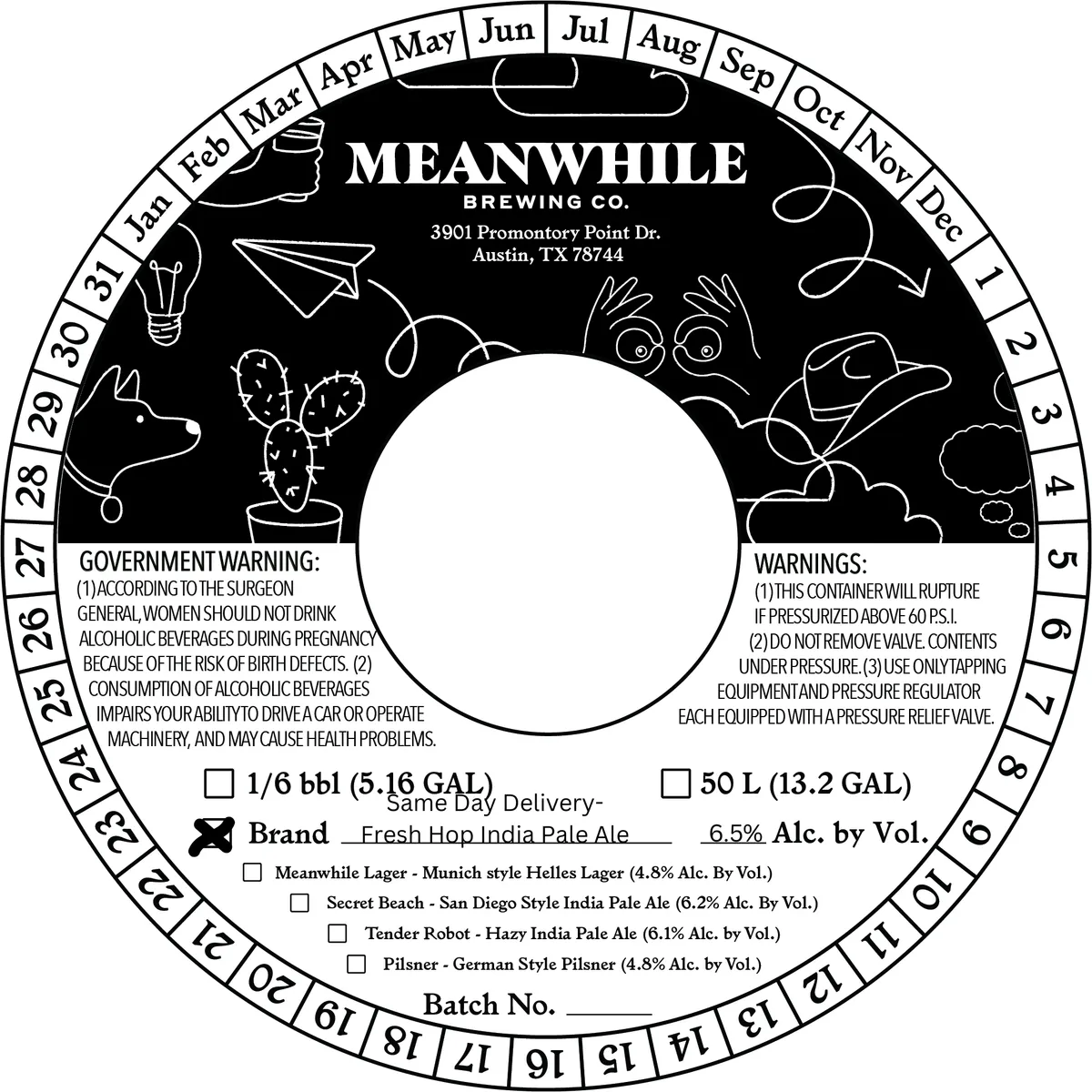 Same Day Delivery — full label as filed with TTB