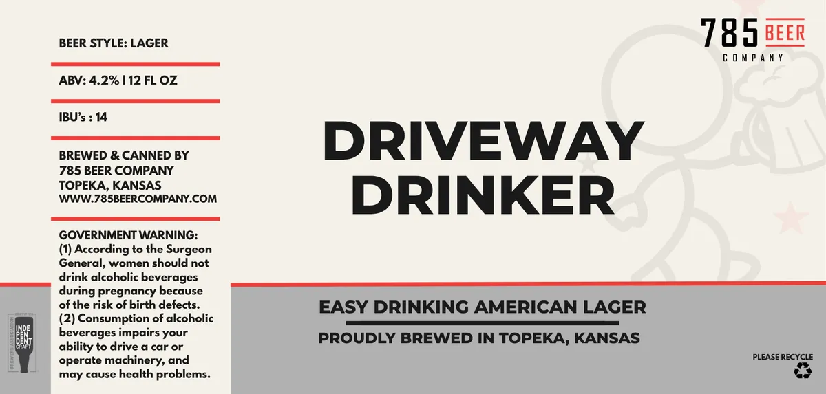 Driveway Drinker — full label as filed with TTB