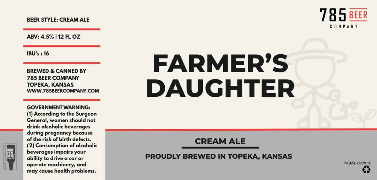 Farmer's Daughter — full label as filed with TTB