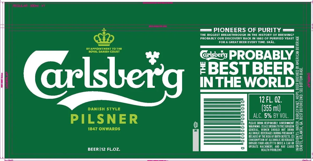 Carlsberg Danish Style Pilsner — full label as filed with TTB