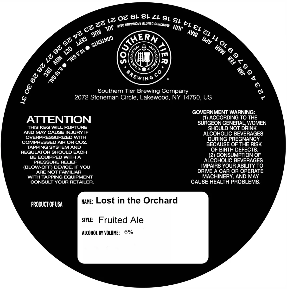 Lost in the Orchard — full label as filed with TTB