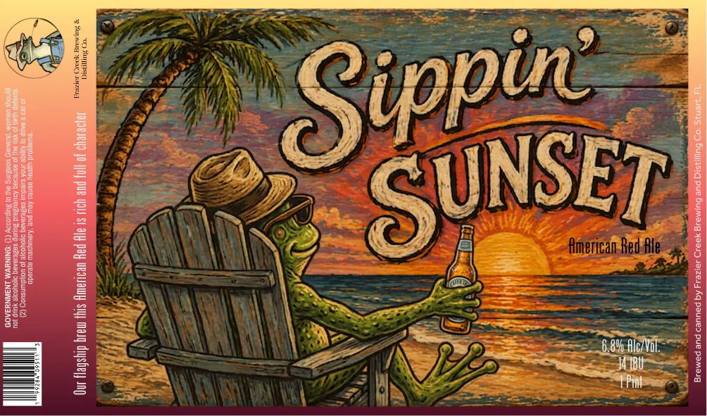 Sippin' Sunset — full label as filed with TTB