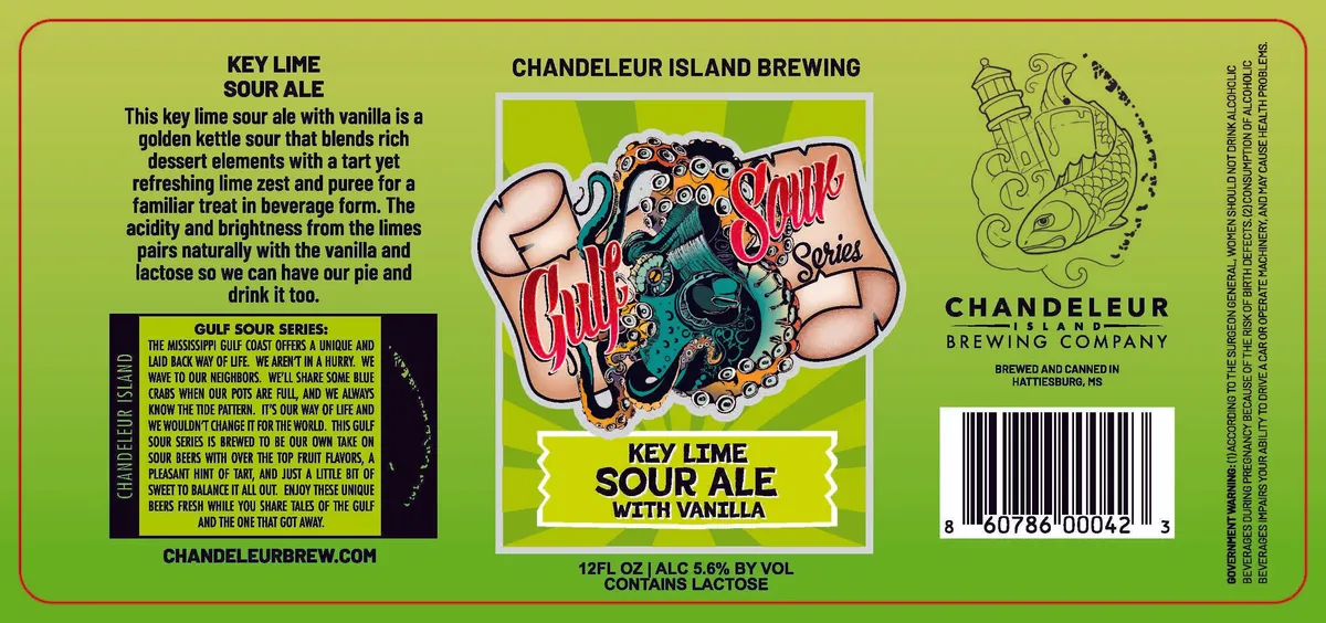 Key Lime Sour Ale With Vanilla — full label as filed with TTB