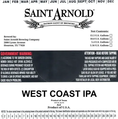 West Coast IPA label