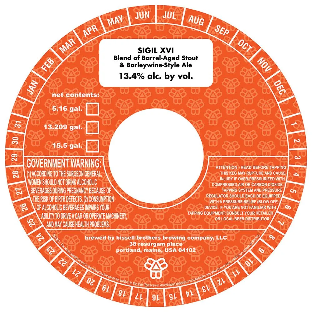 Sigil XVI — full label as filed with TTB