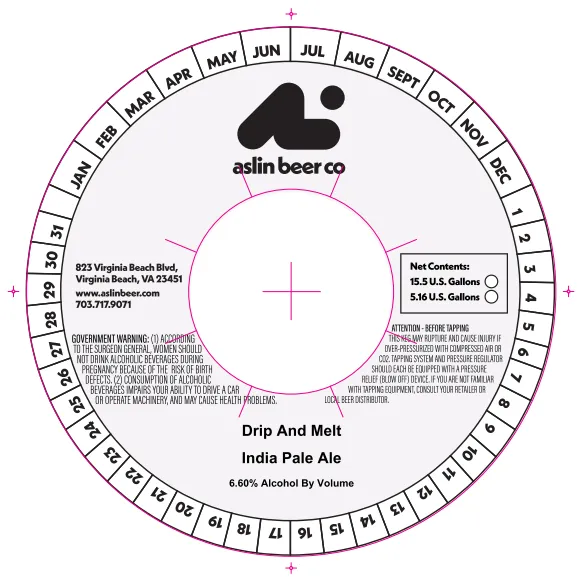 Drip And Melt — full label as filed with TTB