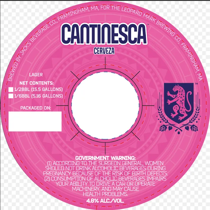 Cantinesca Cerveza — full label as filed with TTB