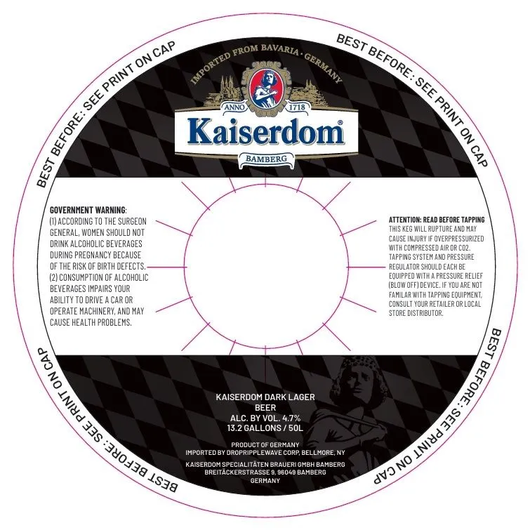 Kaiserdom Dark — full label as filed with TTB